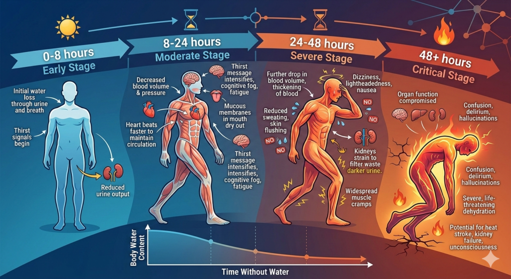 How the Body Responds to Long Hours Without Water