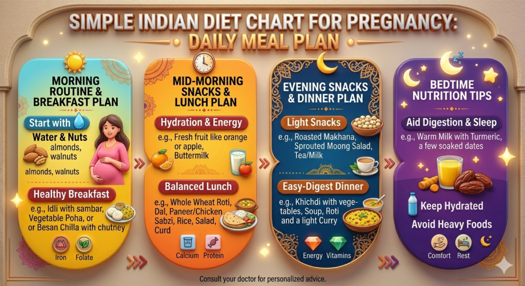 Simple Indian Diet Chart for Pregnancy