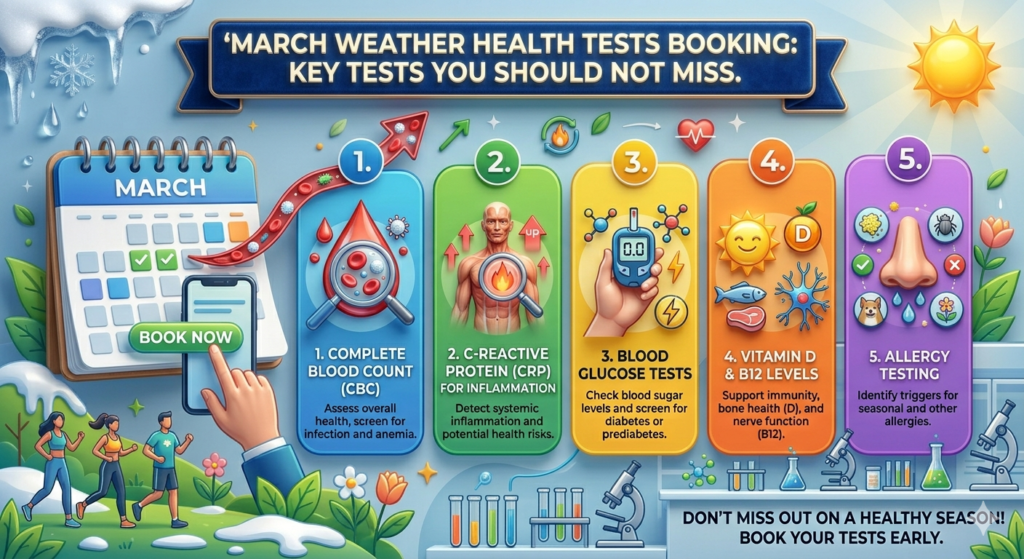 March Weather Health Tests Booking