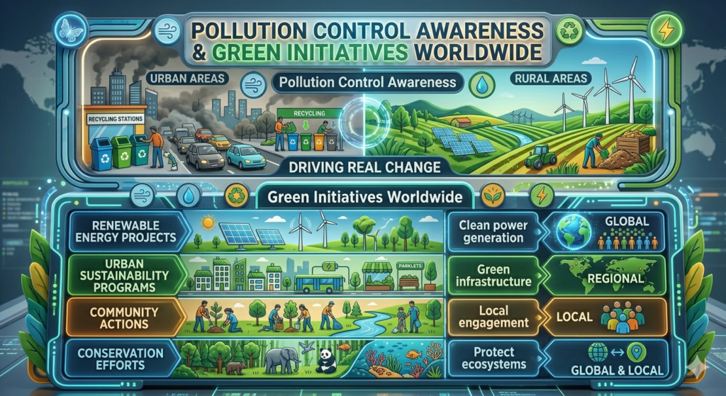 Pollution Control Awareness and Green Initiatives Worldwide