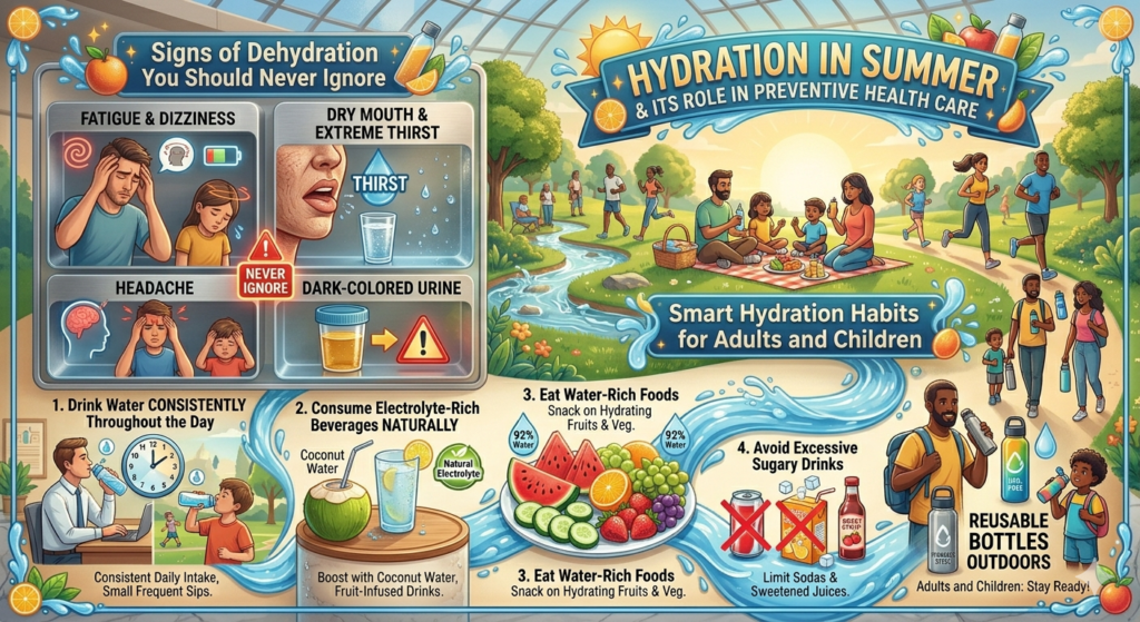 Hydration in Summer and Its Role in Preventive Health Care