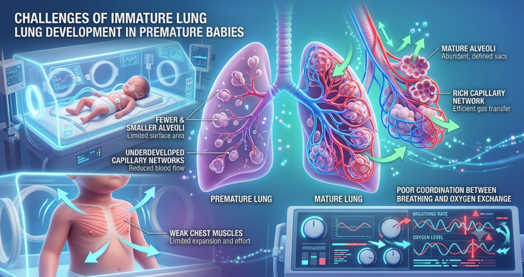 Immature Lung Development in Premature Babies